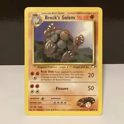 Pokemon Brock's Golem 20/132 Gym Heroes Regular Rare 2000 Stage 2 90HP Unlimited - Image 1