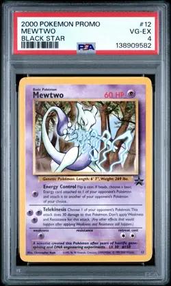 2000 POKEMON PROMO BLACK STAR #12 MEWTWO PSA 4 - Image 1
