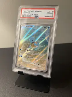 2023 POKEMON MEW EN-151 ILLUSTRATION RARE #170 SQUIRTLE PSA 8 - Image 1