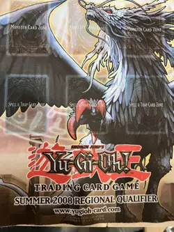 Yu-Gi-Oh Judgement Dragon Playmat 2008 Regional Qualifier Marked Up Stained - Image 2