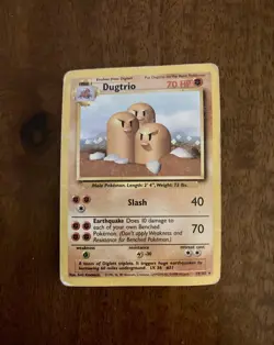 Pokemon Cards TCG: Dugtrio 19/102 Base Set Unlimited Rare Vintage 1999 WOTC - Image 1