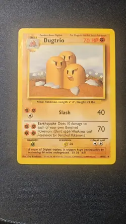 Pokemon Cards TCG: Dugtrio 19/102 Base Set Unlimited Rare Vintage 1999 WOTC - Image 1