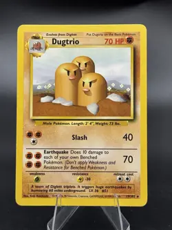 Dugtrio - 19/102 - Base Set Unlimited 1999 - WOTC - Rare - LP/MP- Pokemon TCG - Image 1