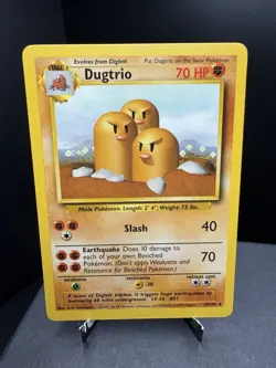 Pokemon TCG WOTC Base Set Dugtrio 19/102 Non Holo Rare Unlimited NM - Image 1
