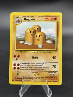 Dugtrio - 19/102 - Base Set Unlimited 1999 - WOTC - Rare - VLP - Pokemon TCG - Image 1