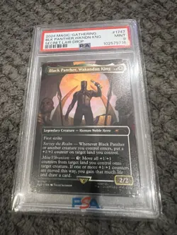 BLACK PANTHER WAKANDAN KING 2024 MTG MARVEL SECRET LAIR #1747 PSA 9 - Image 1