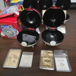 1999 Set Of 6 Pokemon 23k Gold Plated Cards W/ Boxes. Complete See Photos - Image 4