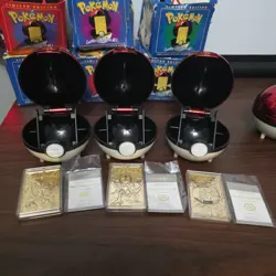 1999 Set Of 6 Pokemon 23k Gold Plated Cards W/ Boxes. Complete See Photos - Image 5