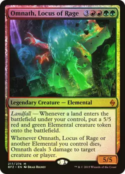 MTG FOIL Omnath, Locus of Rage - Battle for Zendikar #217 - Image 1