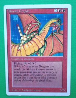 Magic the Gathering MTG Revised SHIVAN DRAGON MP Rare 1994 Vintage Nice! - Image 1