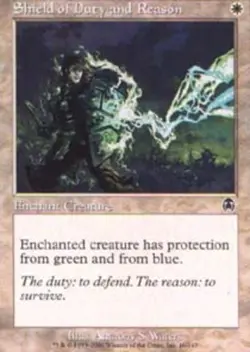 1 x Shield of Duty and Reason - Foil - Apocalypse - Moderate Play - MTG - Image 1