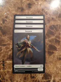 (4) Soldier (0004) Soldier (0005) Token *PLAYSET* Tarkir: Dragonstorm NM MTG - Image 1