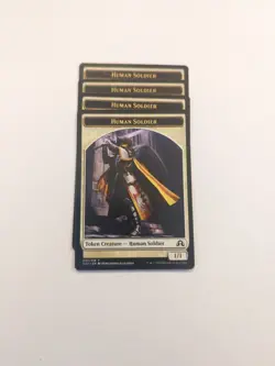 (4) Human Soldier Token (002) *PLAYSET* Shadows over Innistrad Regular NM MTG - Image 1