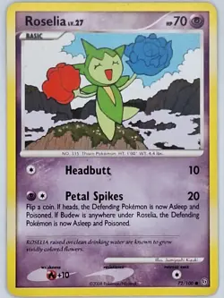 Roselia 72/100 Pokemon - Diamond and Pearl Stormfront MP - Image 1