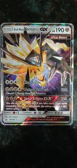 Pokemon TCG Dusk Mane Necrozma GX 90/156 Ultra Rare Holo - OC38 - Image 1