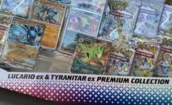 PRISMATIC EVOLUTIONS Lucario EX and Tyranitar EX Premium Collection Sam’s Club - Image 1