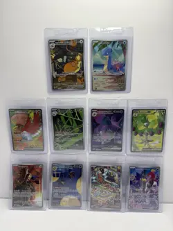 pokemon destined rivels lot of 10 cards IR and hyper rares NM ERROR CARD CRIMPED - Image 1