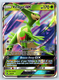 Pokemon TCG Lost Thunder 34/214 Virizion GX LP - Image 1
