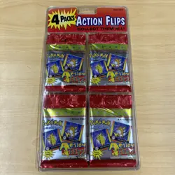 1999 Pokemon Action Flipz 4 SEALED PACKS Premier Edition Lenticular Action - Image 1