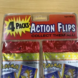 1999 Pokemon Action Flipz 4 SEALED PACKS Premier Edition Lenticular Action - Image 2