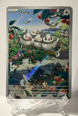Pokemon TCG Starly Scarlet & Violet Base Set HoloCard 221/198 NM - Image 1