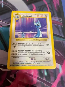 POKEMON - DRAGONAIR - 18/102 - BASE SET - RARE - SHADOWLESS - MP - Image 1
