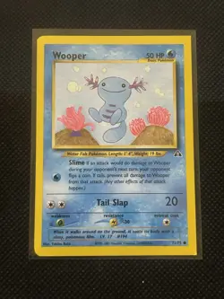 Pokemon Error Misprint Square Corner Cut 1999 Wooper Neo Discovery WOTC Vintage - Image 1