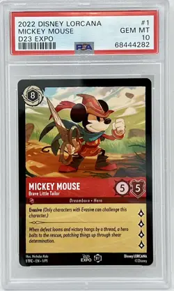 Disney Lorcana Mickey Mouse Brave Little Tailor D23 Expo PSA 10 Mint - Image 4