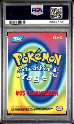 1999 TOPPS POKEMON THE MOVIE EDITION RAINBOW FOIL #E5 CHARMELEON #5 PSA 8 - Image 2