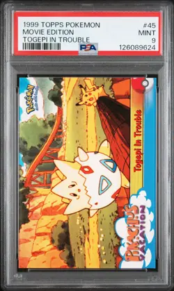 1999 TOPPS POKEMON THE MOVIE EDT TOGEPI IN TROUBLE #45 MOVIE EDITION PSA 9 - Image 1