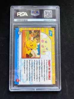 TOGEPI IN TROUBLE #45 1999 Topps First Movie Ed. Rainbow Foil Blue Logo PSA 7 - Image 2