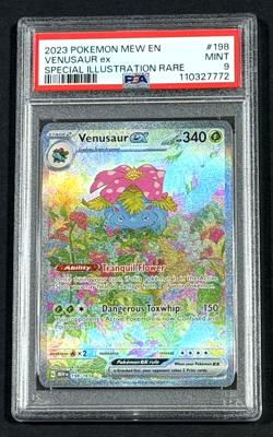 2023 POKEMON MEW EN VENUSAUR EX SPECIAL ILLUSTRATION RARE 198/165 PSA 9 - Image 1