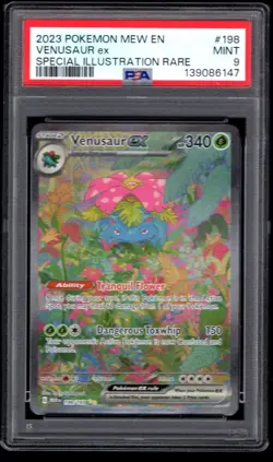 2023 POKEMON MEW EN VENUSAUR EX SPECIAL ILLUSTRATION RARE 198/165 PSA 9 MINT - Image 1