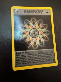 Rainbow Energy 17/82 Team Rocket Holo 1st Edition LP Pokemon Card - Image 1