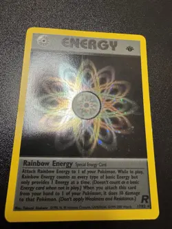Rainbow Energy 17/82 Team Rocket Holo 1st Edition LP Pokemon Card - Image 4
