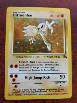 Hitmonlee Fossil Holo Pokemon Card Base WOTC NM - Image 1