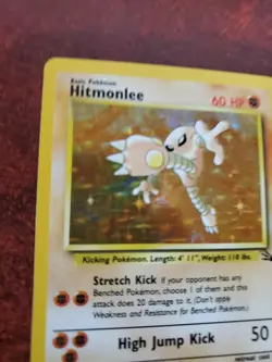Hitmonlee Fossil Holo Pokemon Card Base WOTC NM - Image 2