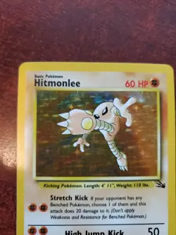 Hitmonlee Fossil Holo Pokemon Card Base WOTC NM - Image 3