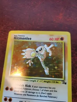 Hitmonlee Fossil Holo Pokemon Card Base WOTC NM - Image 4
