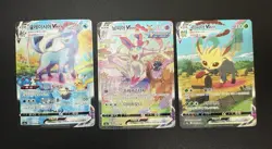 Eevee Heroes Vmax Swsh Full Art Korea Pokemon Card Lot 3 Sylveon Leafeon Glaceon - Image 1
