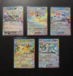 Pokemon TCG Prismatic Evo EX Lot Glaceon, Eevee, Leafeon, Umbreon, Vaporeon EX - Image 1
