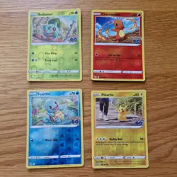 Pokemon Go TCG - Bulbasaur Charmander Squirtle Pikachu - Reverse Holo Bundle - Image 1