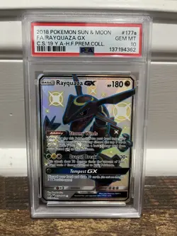 Pokemon Hidden Fates Promo Shiny Rayquaza GX 177A/168 Holo - PSA 10 - Image 1