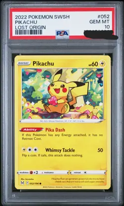 2022 POKEMON SWSH PIKACHU LOST ORIGIN #52 PSA 10 #52 - Image 1