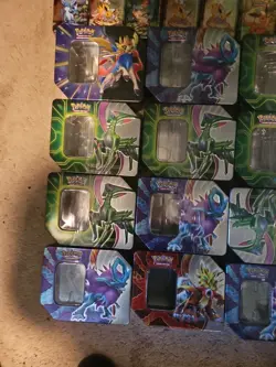 Lot Of 32 Pokemon tins from Different Sets EMPTY TIN ONLY - Image 3