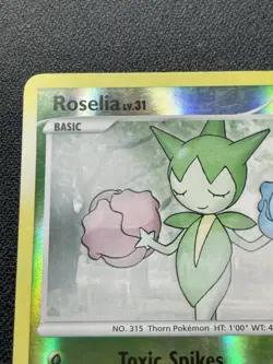 Pokemon Roselia 96/130 Reverse Holo Diamond and Pearl HP / DMG - Image 2