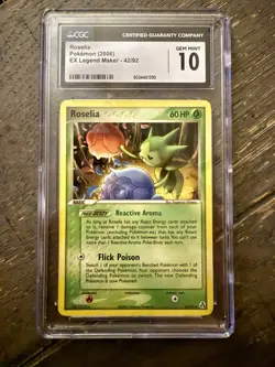 Pokemon TCG Roselia 42/92 EX Legend Maker 2006 CGC GEM MINT 10 - Image 1
