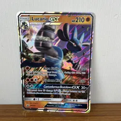 Pokemon - Lucario GX Holo Black Star Promo Card SM100 NM Oversized - Image 1