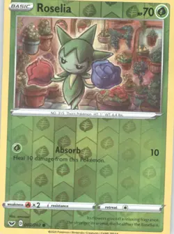 Roselia (002) Reverse Holo Pokemon tcg SWSH01: Sword & Shield Base Set #002/202 - Image 1