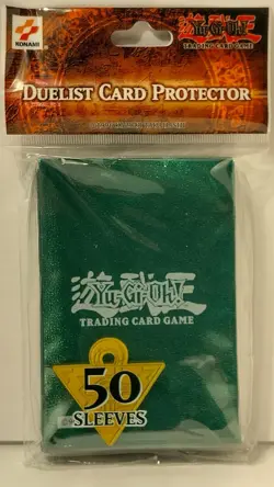 YU GI OH, Green Duelist Card Protector Sleeves With YUGIOH Name On Them, New - Image 1